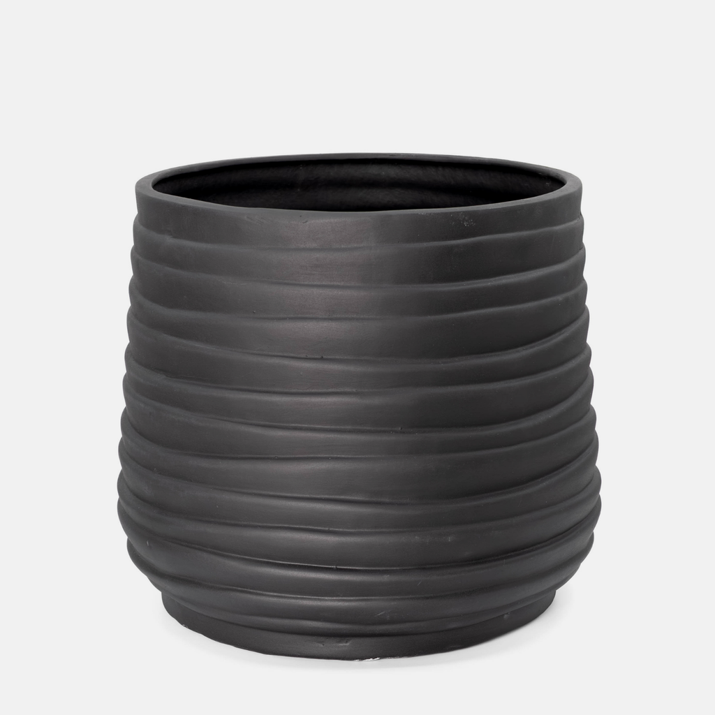 Swirl Floor Planter - Black