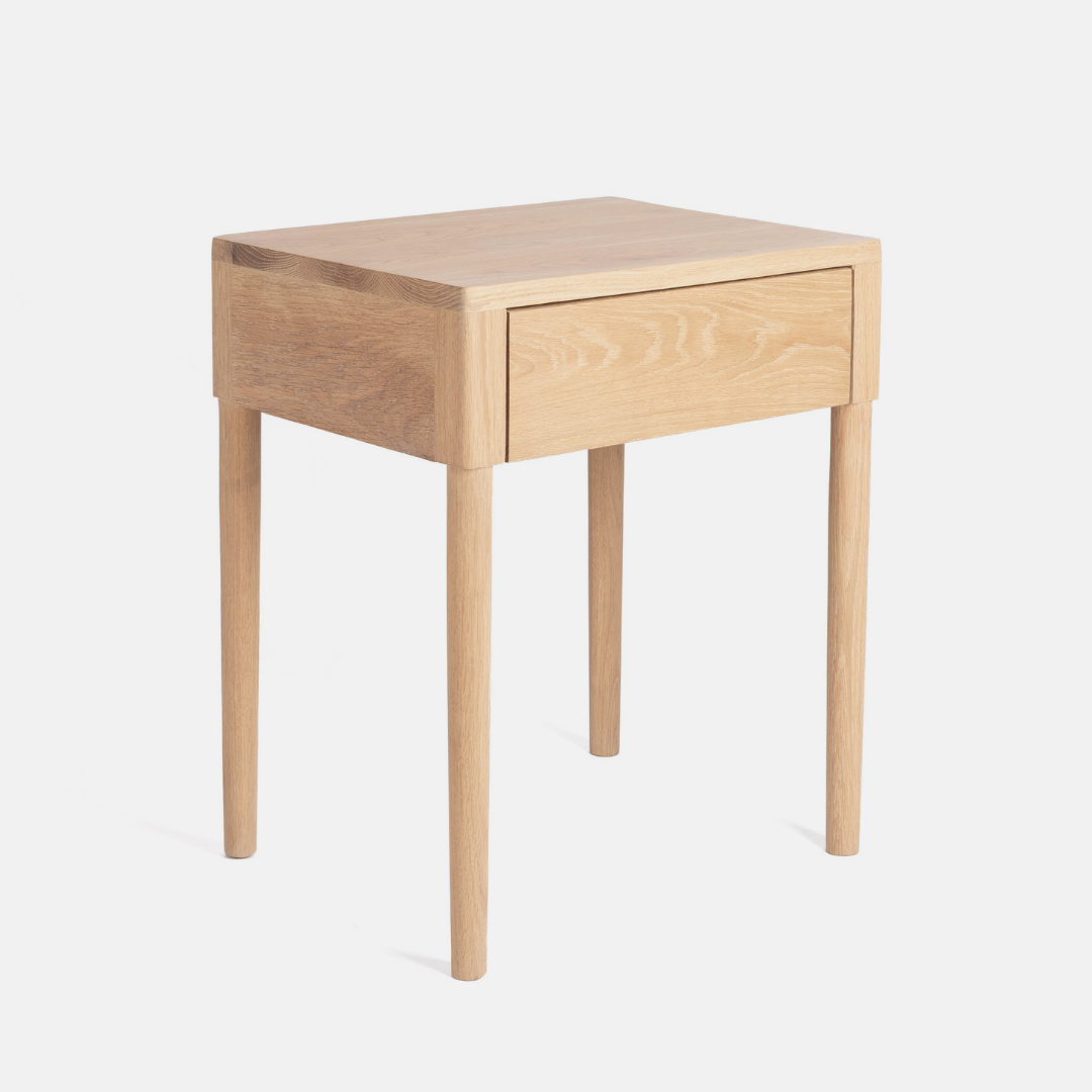 Aaron Solid Oak Bedside Table - Light Oak