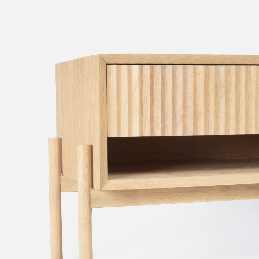 Copenhagen Fluted Media Unit - Light Oak