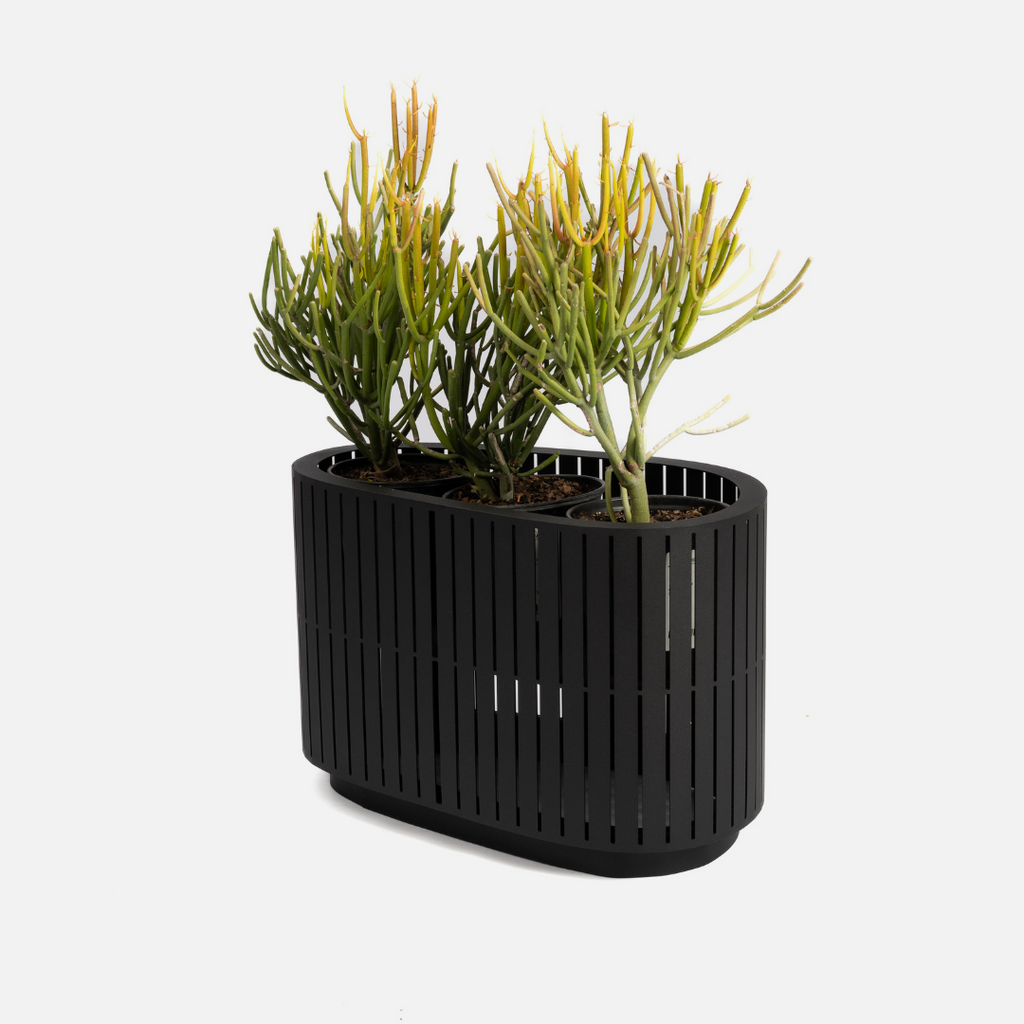 Reeded Floor Planter - Organic