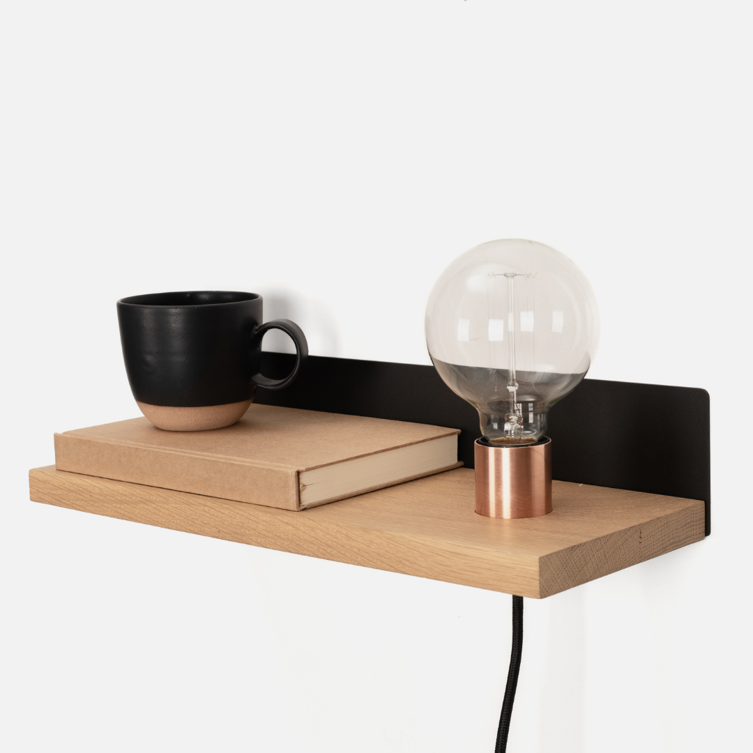 Willow Oak Shelf + Lamp