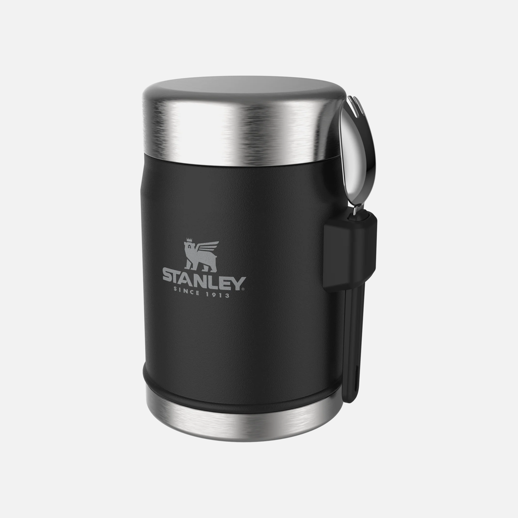 The Legendary Food Jar + Spork 400ml- Matte Black Pebble