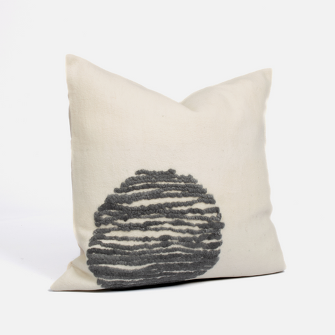 Merino Wool Cushion Cover 50cm x 50cm - Slatted Circle