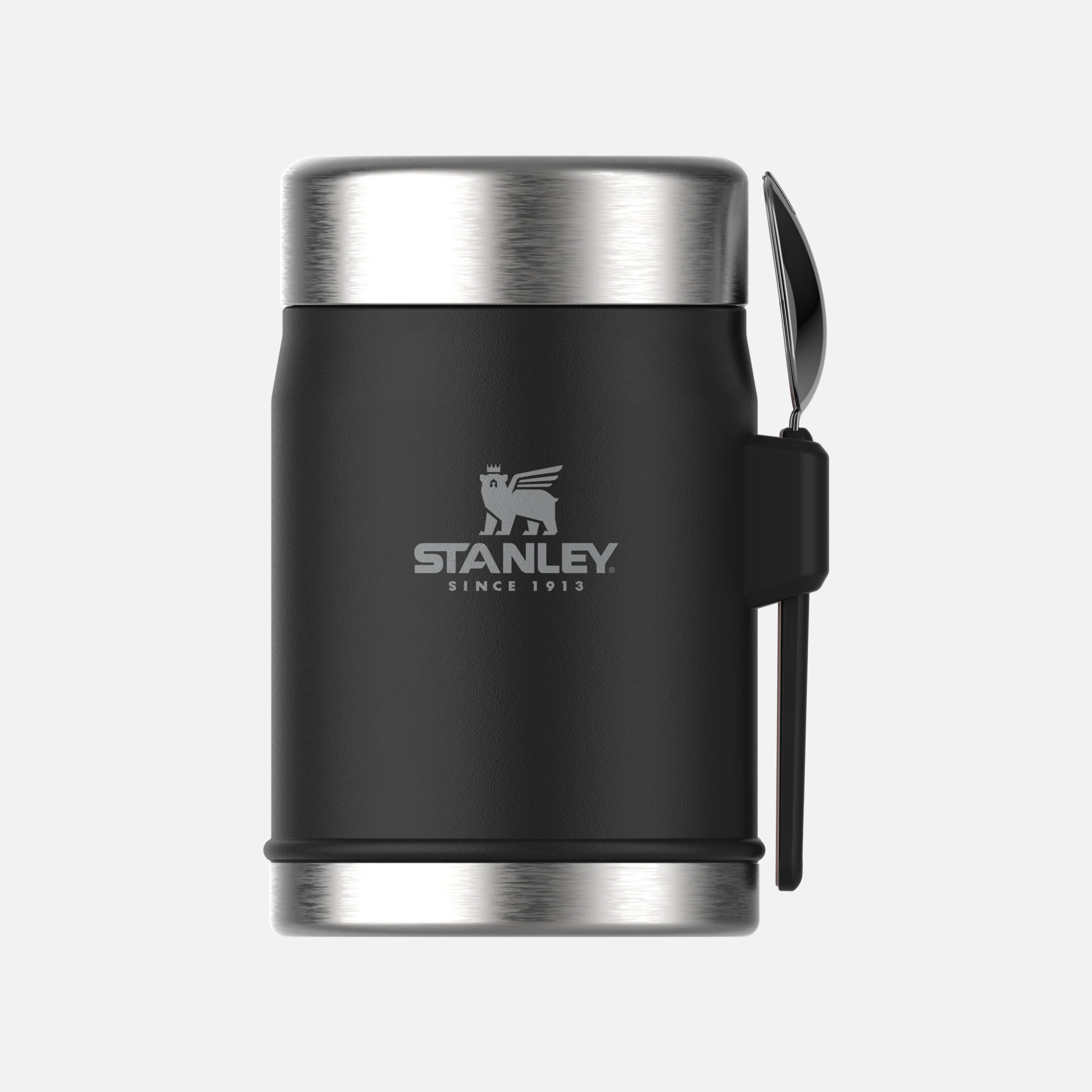 The Legendary Food Jar + Spork 400ml- Matte Black Pebble