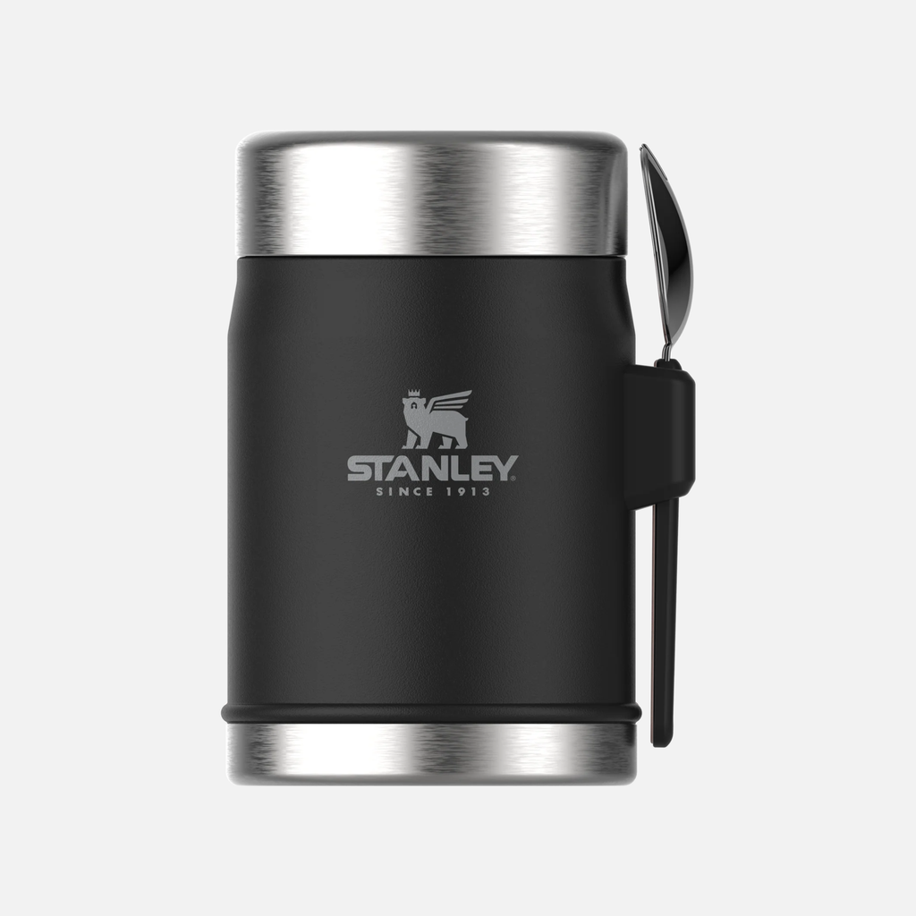 The Legendary Food Jar + Spork 400ml- Matte Black Pebble