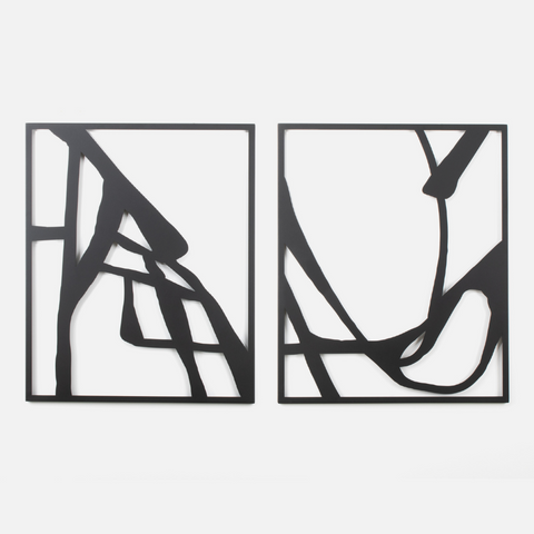 Steel Wall Art - Blurred Lines (Set of two)