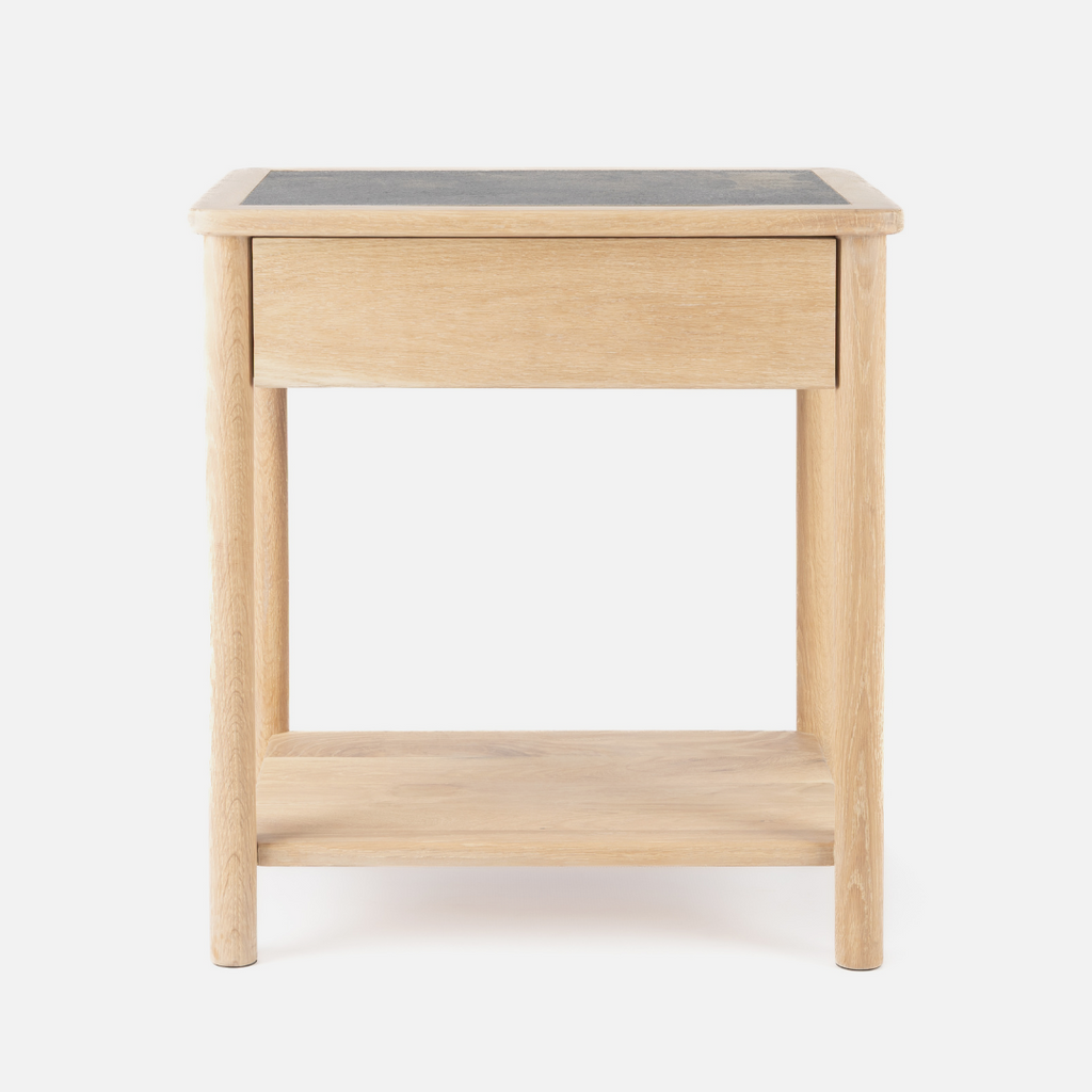 Scalla Oak Side Table - W/Shelf