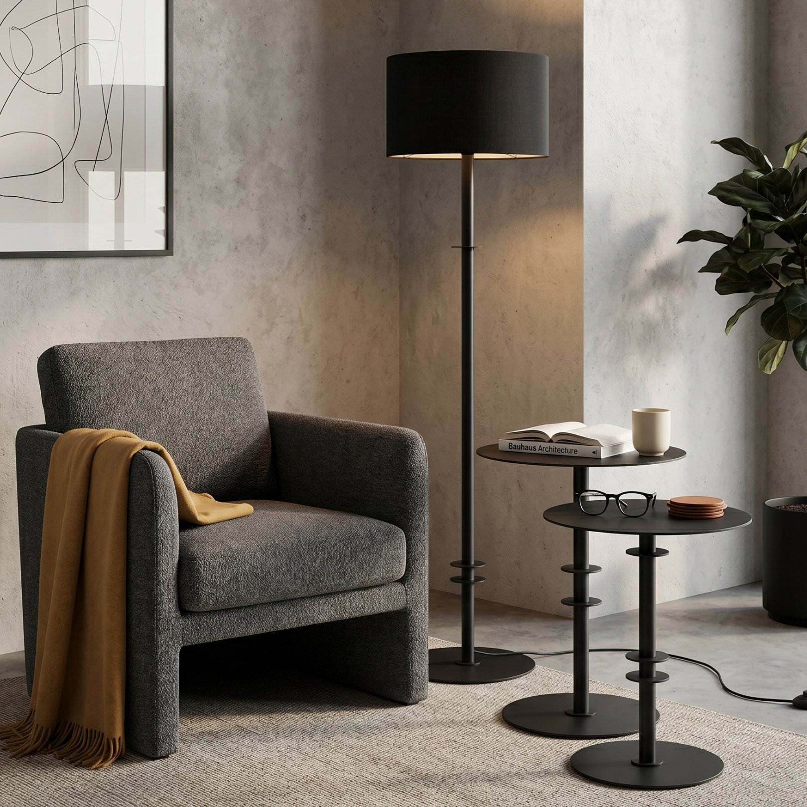 Afro Scandi Nesting Tables - Black