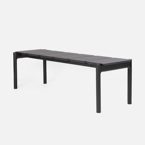 Black Oak bench on a white background