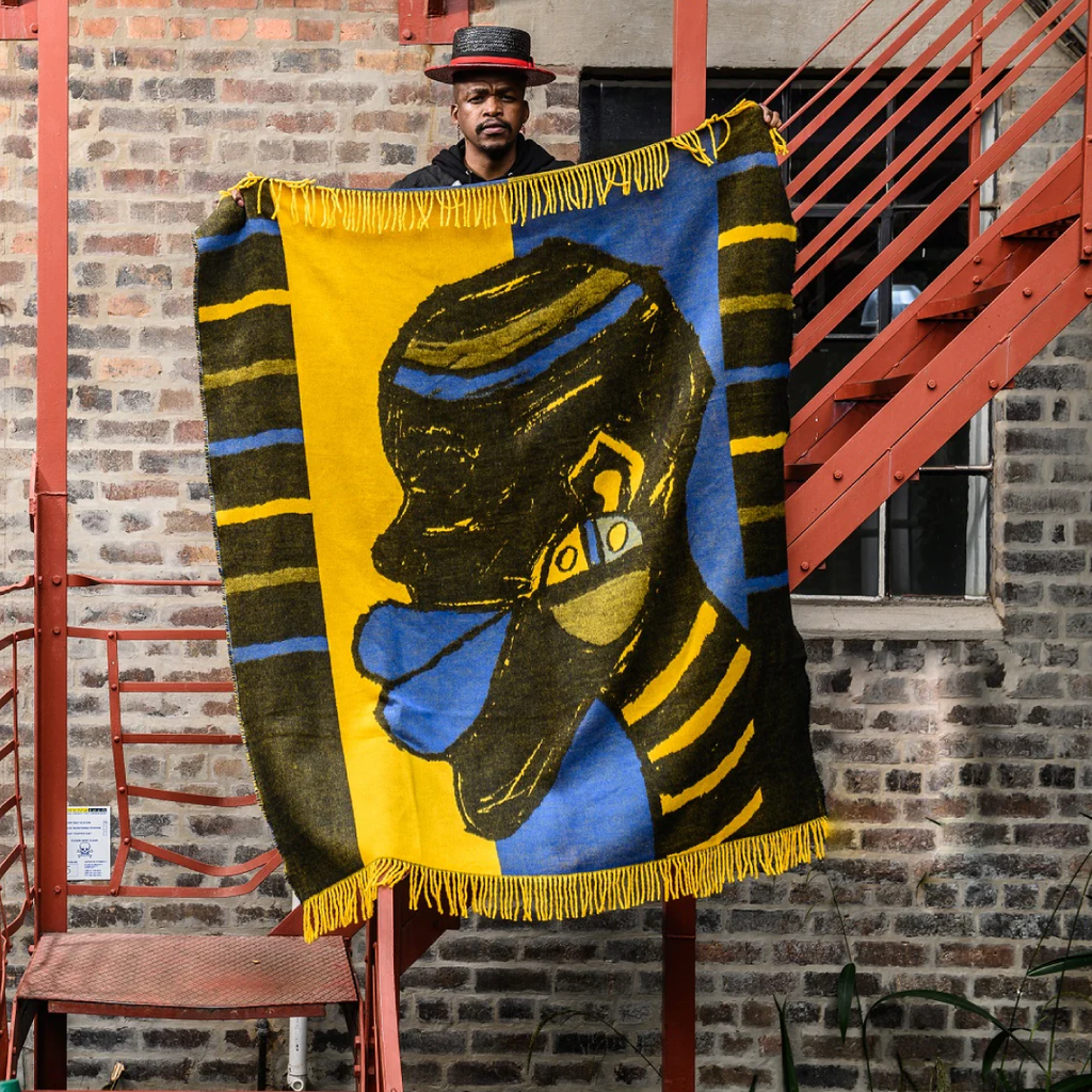 Isibusiso Sabaphansi Throw - Yellow & Old Royal