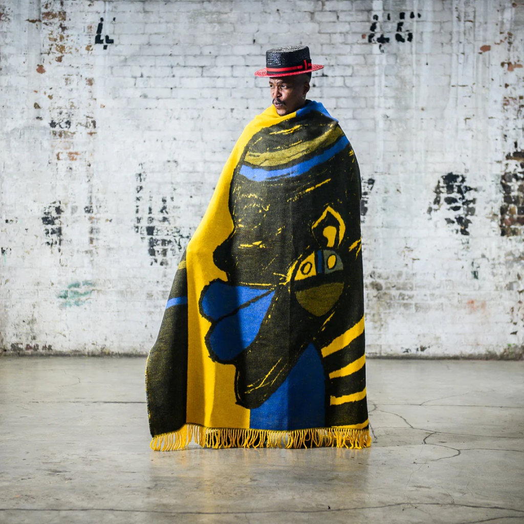 Isibusiso Sabaphansi Throw - Yellow & Old Royal
