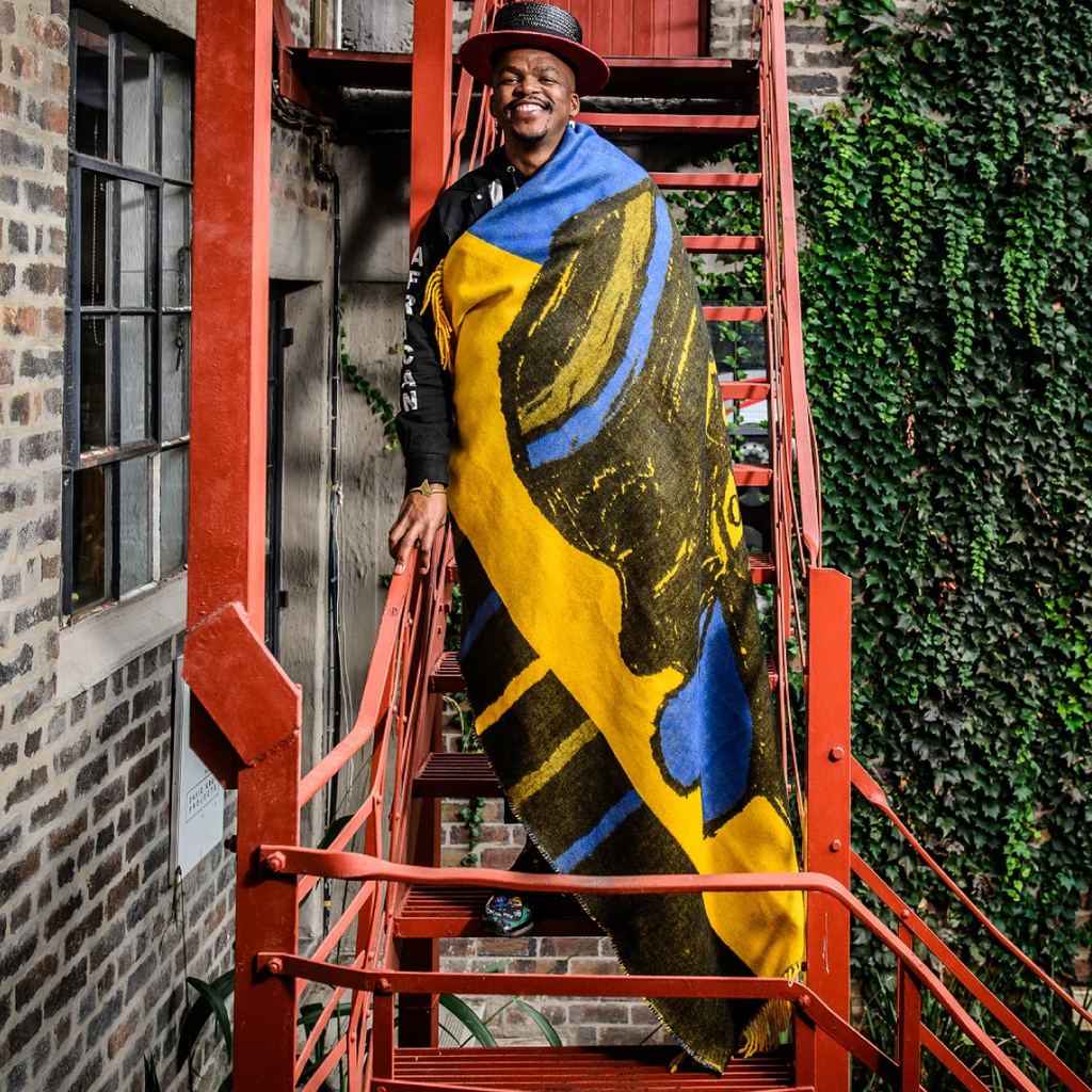 Isibusiso Sabaphansi Throw - Yellow & Old Royal