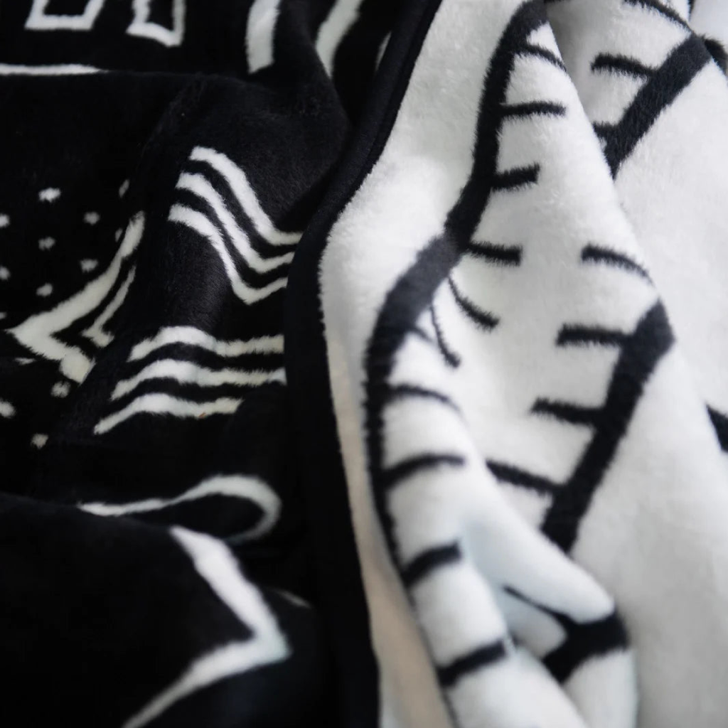Mali Mud Cloth Blanket - Black & White