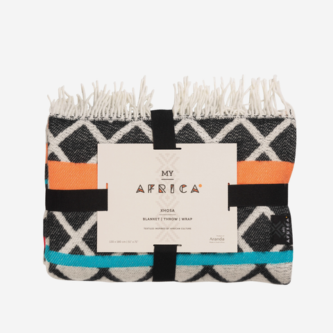 Xhosa Ithumbu Throw - Black & Natural