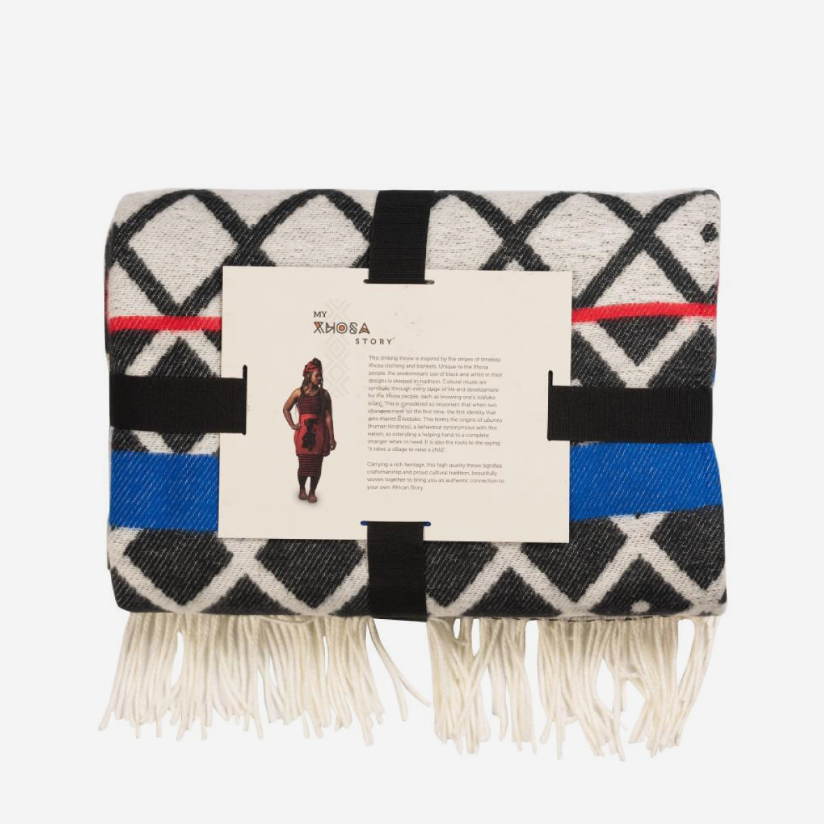 Xhosa Ithumbu Throw - Black & Natural