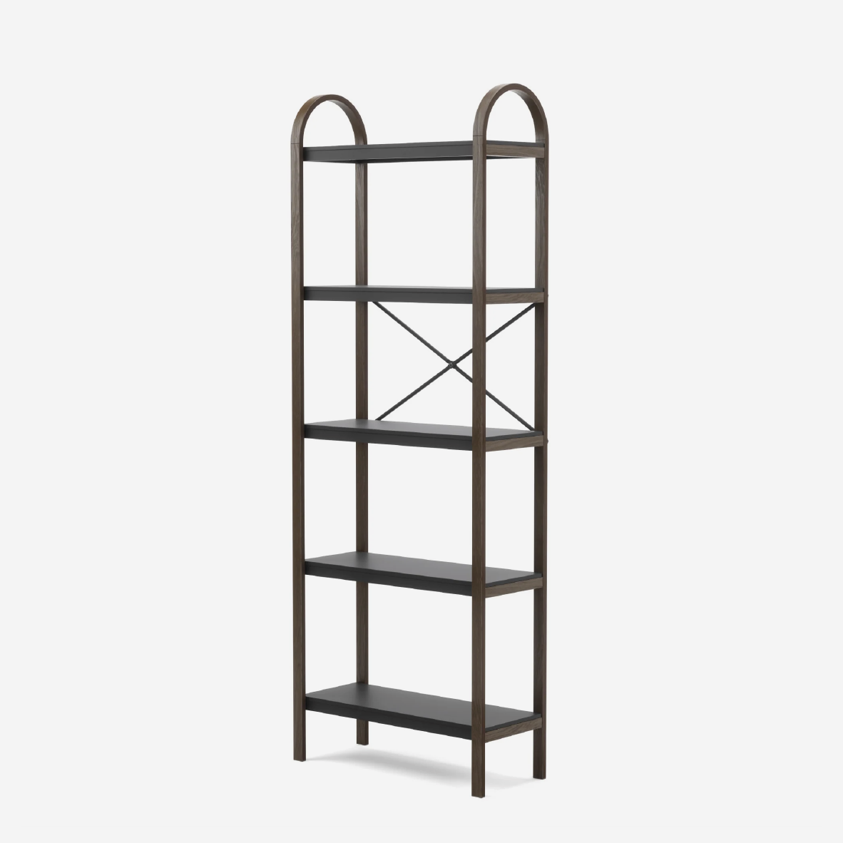 Bellwood Freestanding Shelf 5 Tier - Black & Walnut