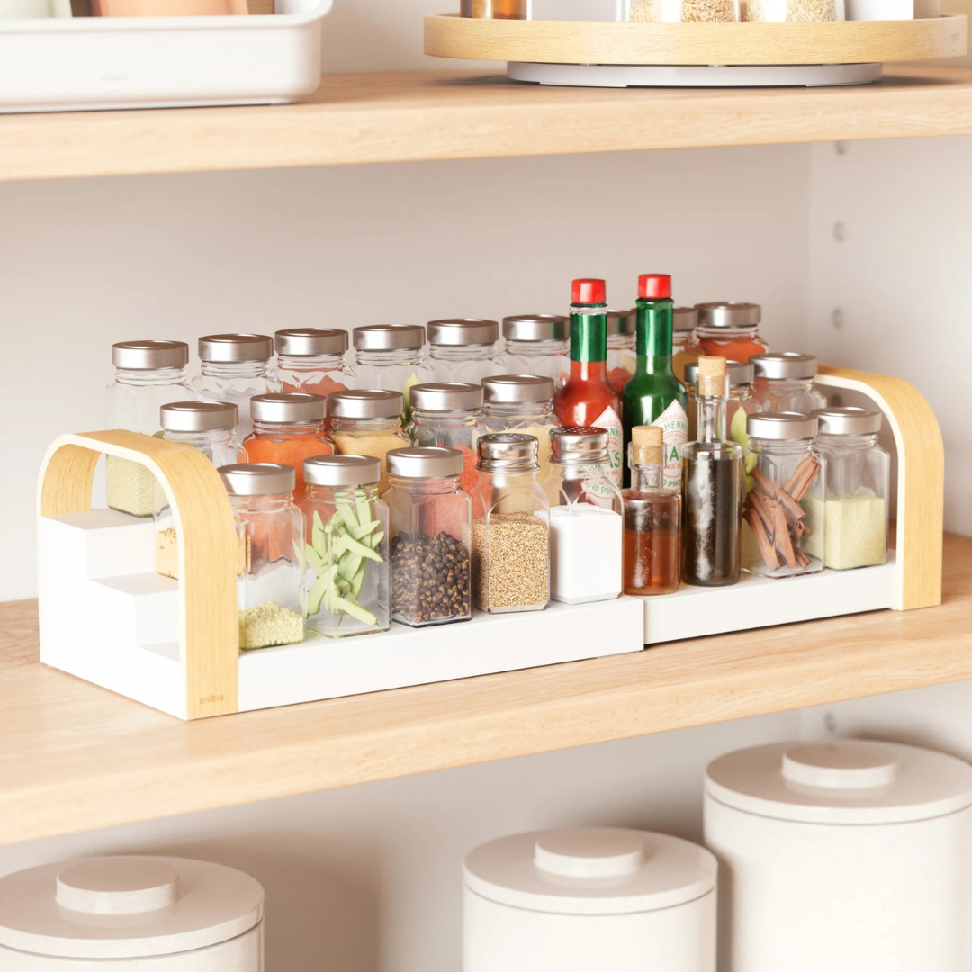 Bellwood Spice Shelf 3 Tier -White & Natural