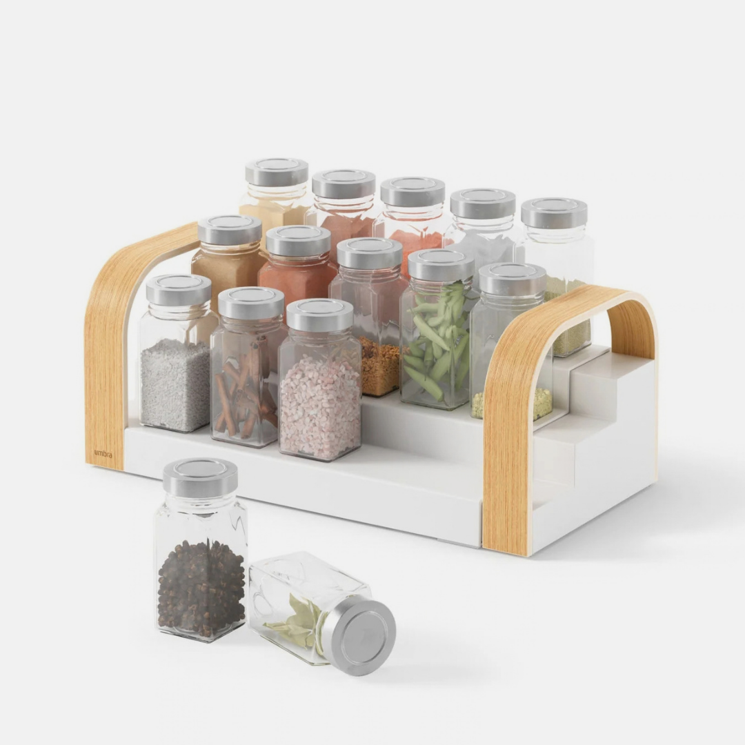 Bellwood Spice Shelf 3 Tier -White & Natural