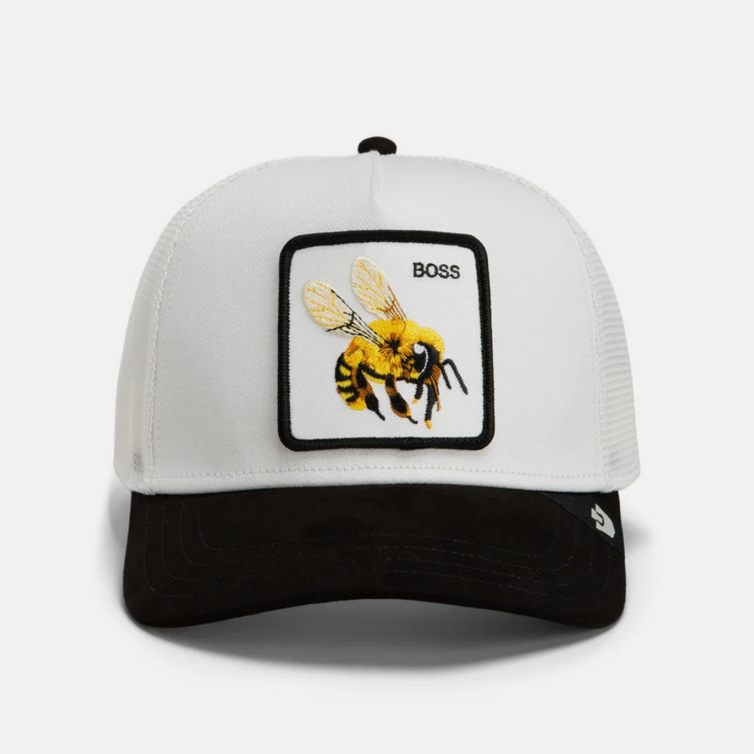 Boss Bee Suede Trucker - White & Black
