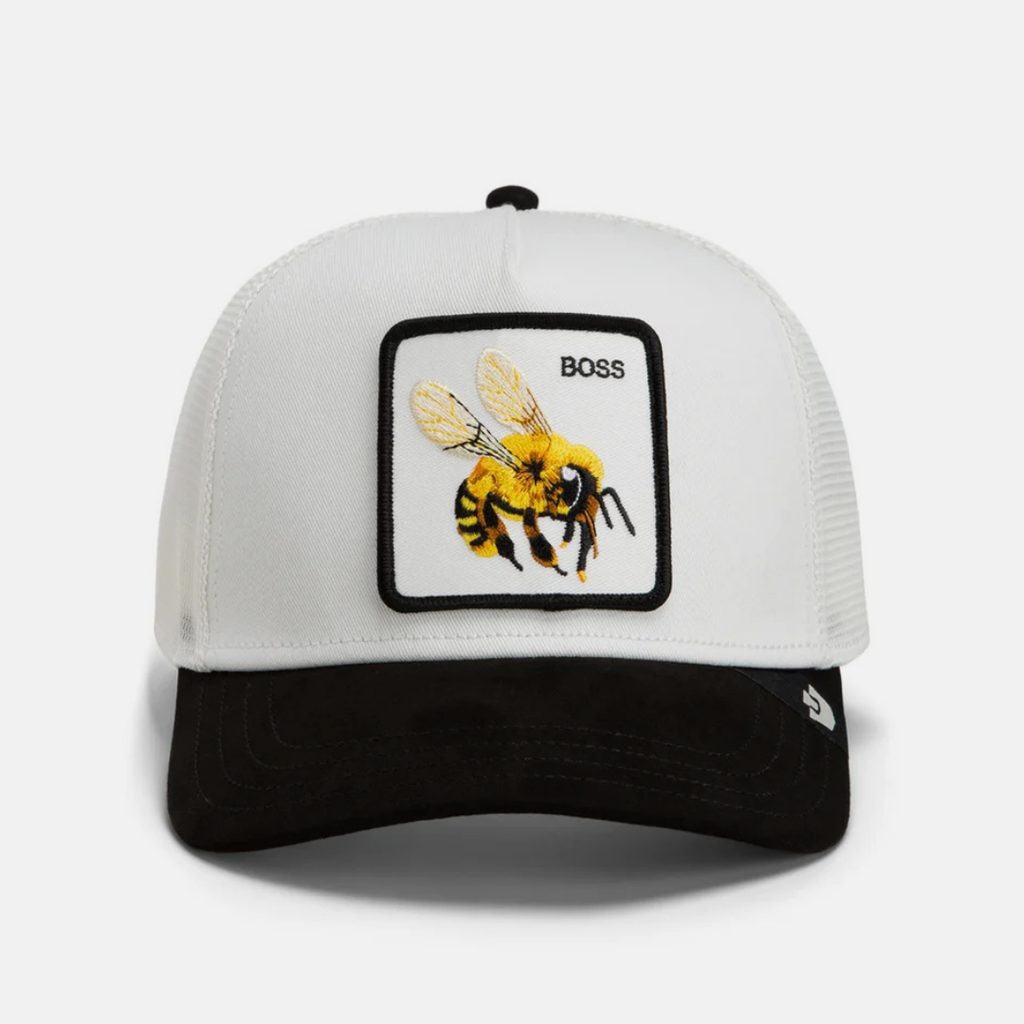 Boss Bee Suede Trucker - White & Black