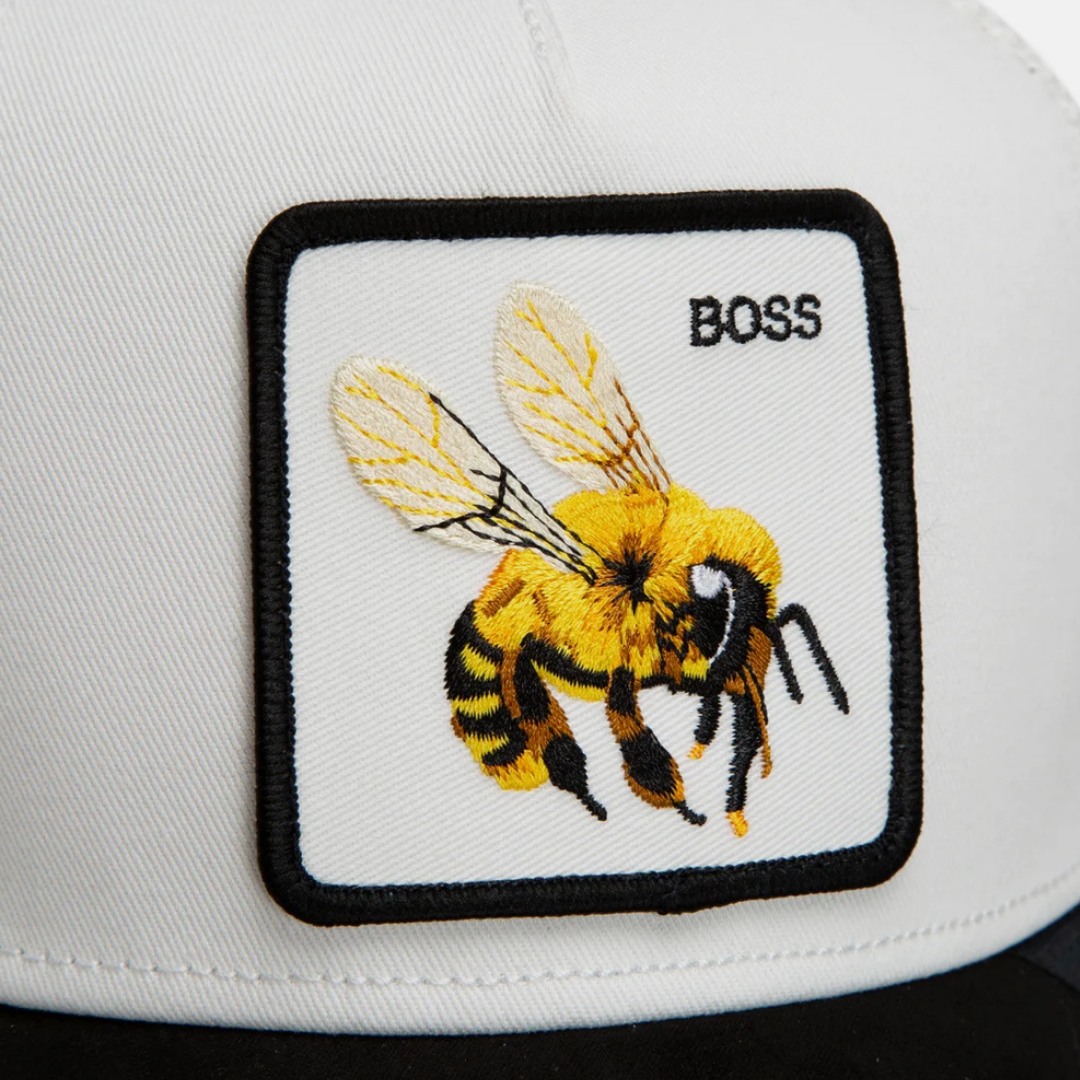Boss Bee Suede Trucker - White & Black