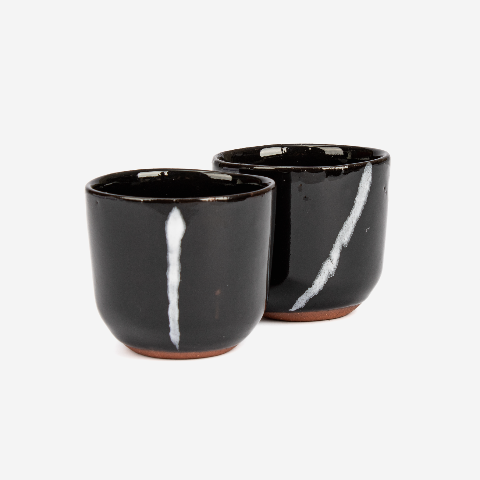 Tea Cup - Black w/ White Line