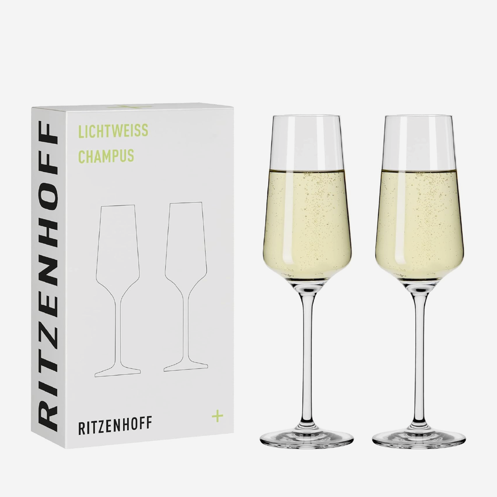 Champagne Light White Glass Set Of 2 - Niggemeier