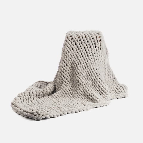 Chunky Knit Blanket - Grey
