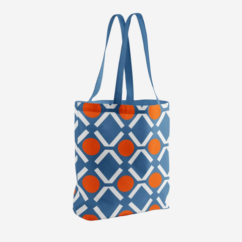 Circles Shopper Bag - Blue/Orange