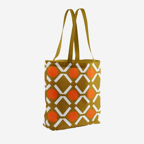 Circles Shopper Bag - Green/Orange