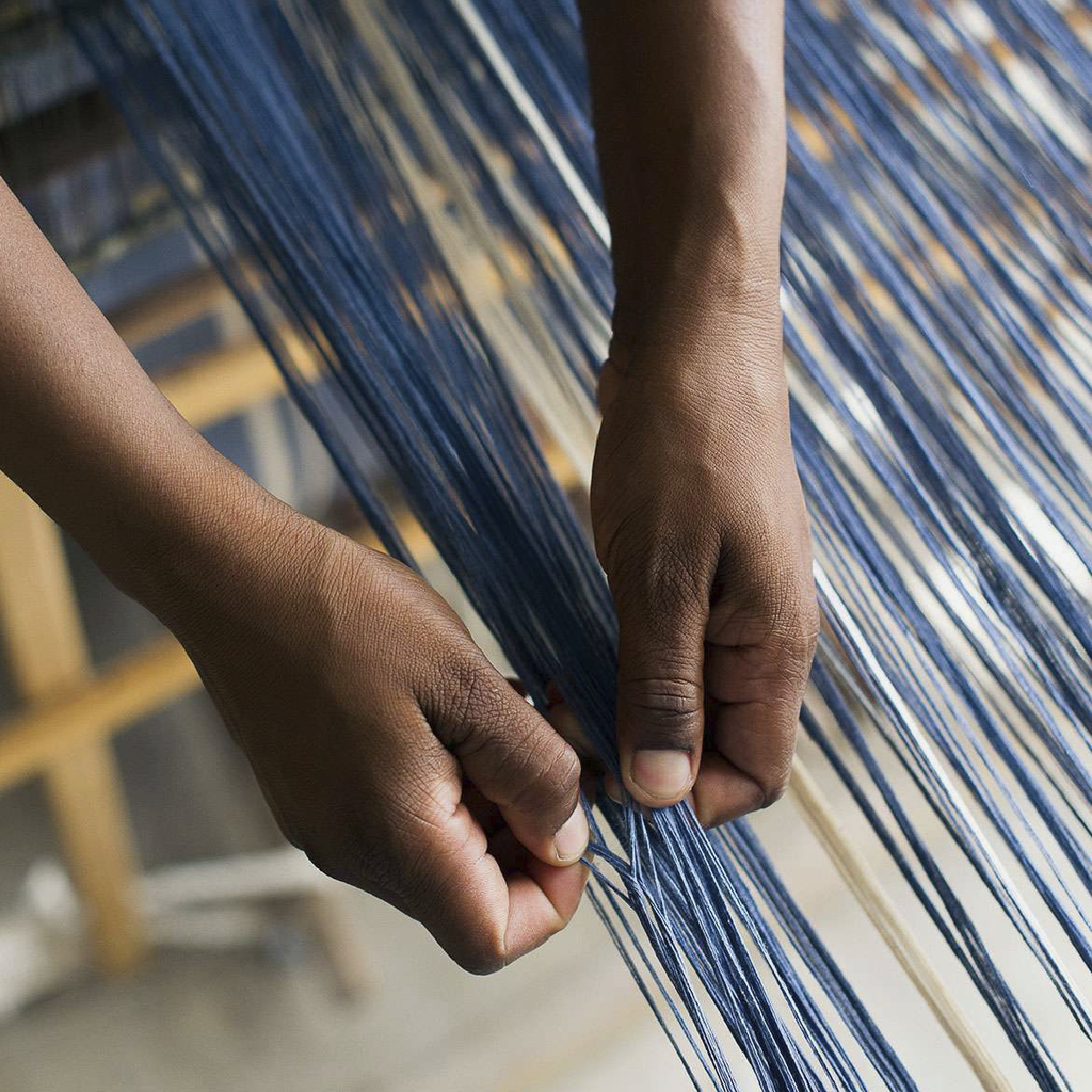 Contemporary Placemat With Stripes - Indigo