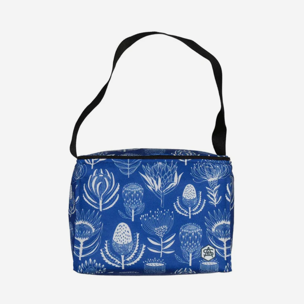 Cooler Bag - Floral Kingdom White On Blue