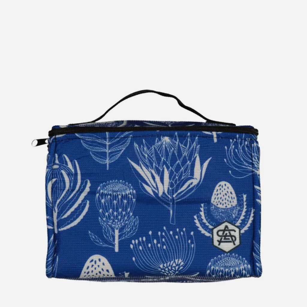 Cooler Bag - Floral Kingdom White On Blue