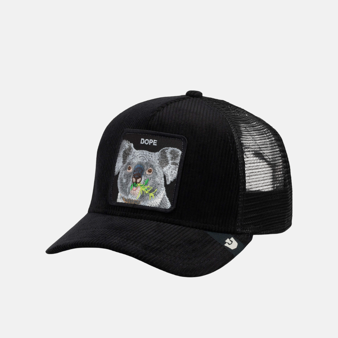 Dope Koala Corduroy Trucker - Black