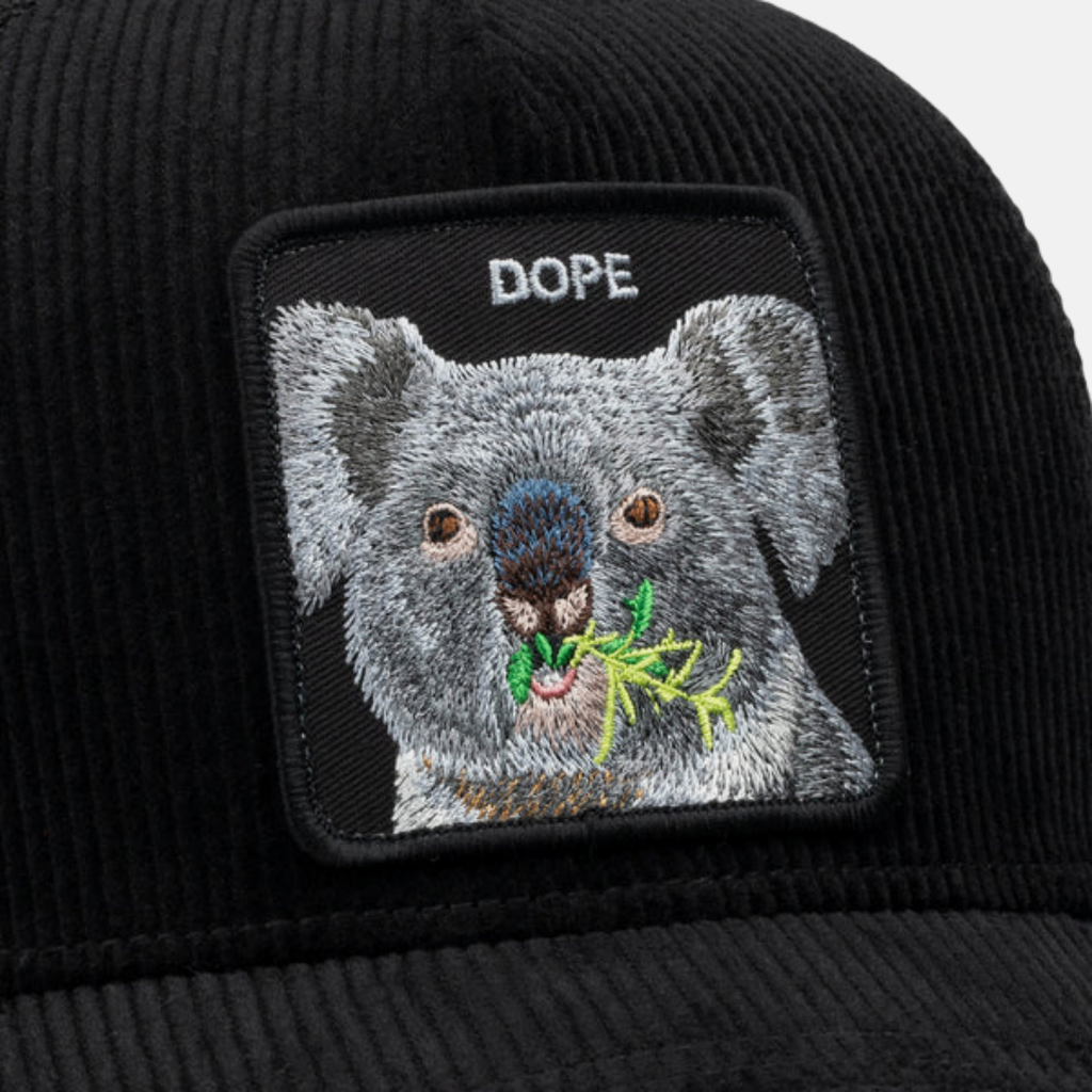 Dope Koala Corduroy Trucker - Black