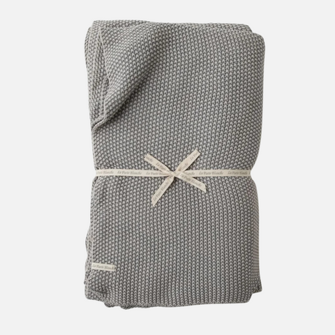 Cotton Knit Throw -  Pebble Grey