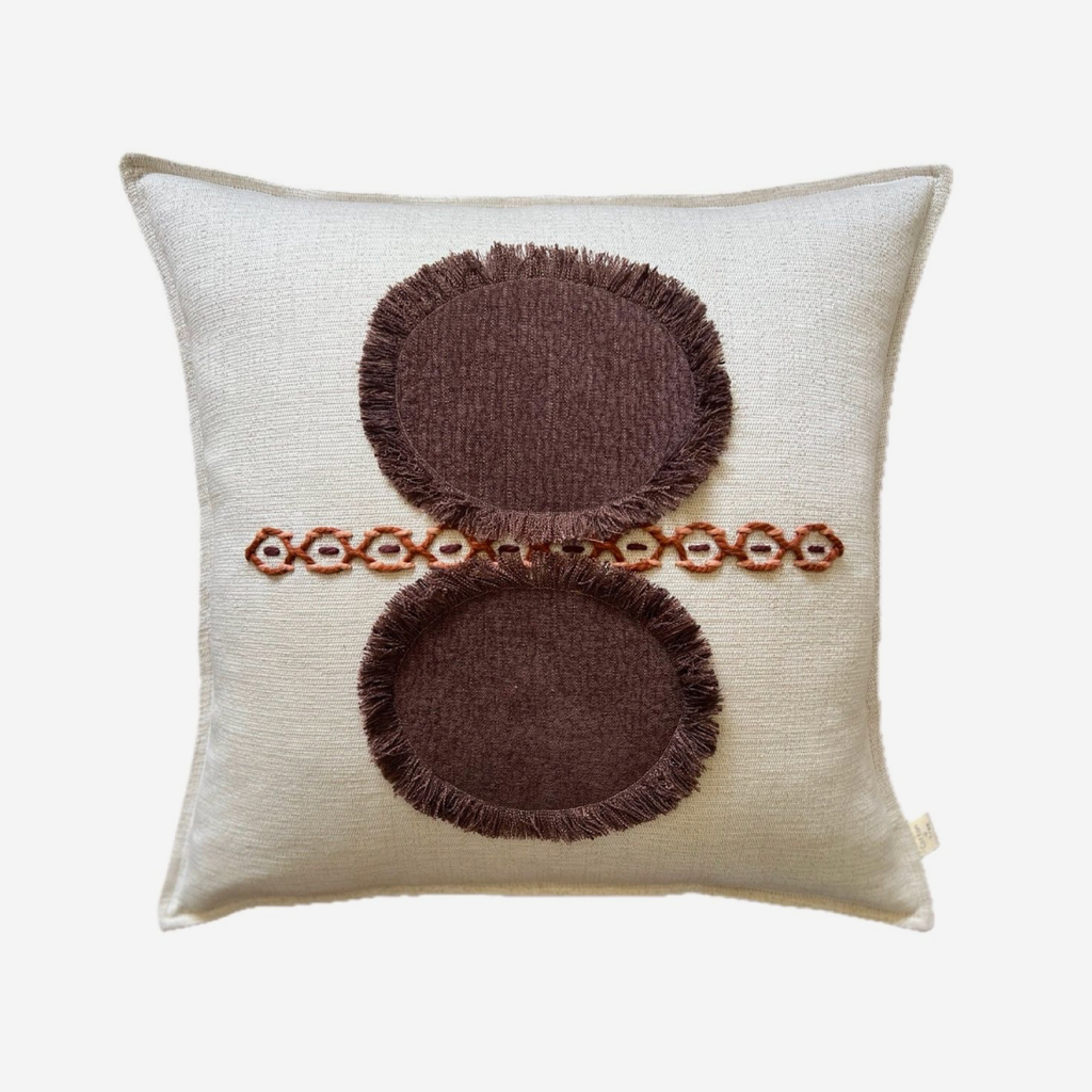 Punch Needle Scatter Cushion - Curvature Pattern 2 Plum