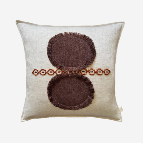 Punch Needle Scatter Cushion - Curvature Pattern 2 Plum