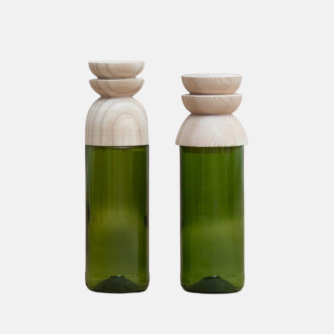 Cylinder Storage Jars (Set of 2) - Abstract Round