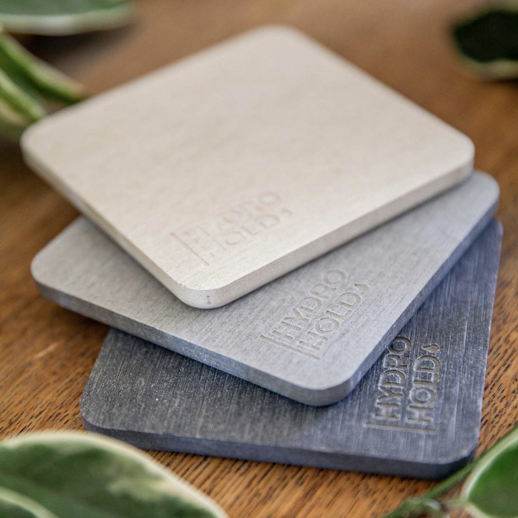 Diatomite Square Coasters Set Of 4 - Light Grey