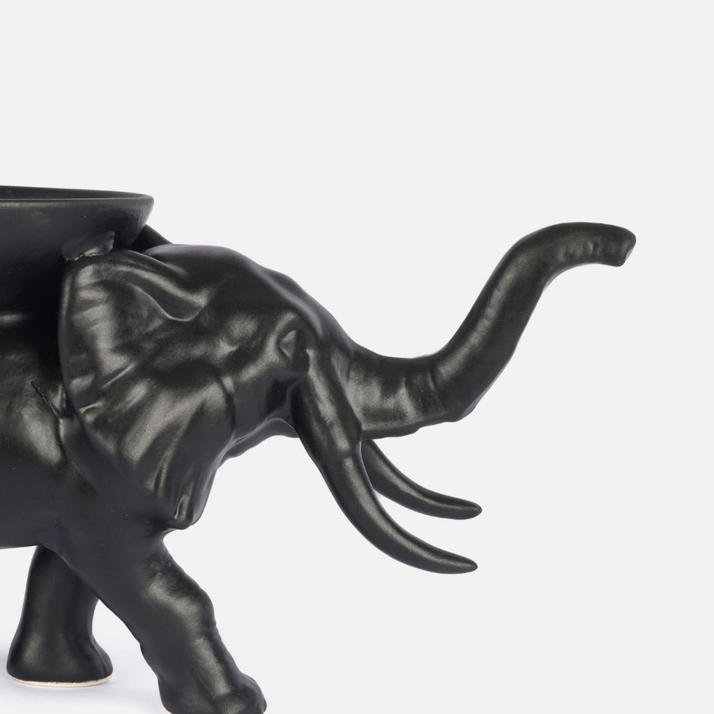 Elephant Candle Holder - Black