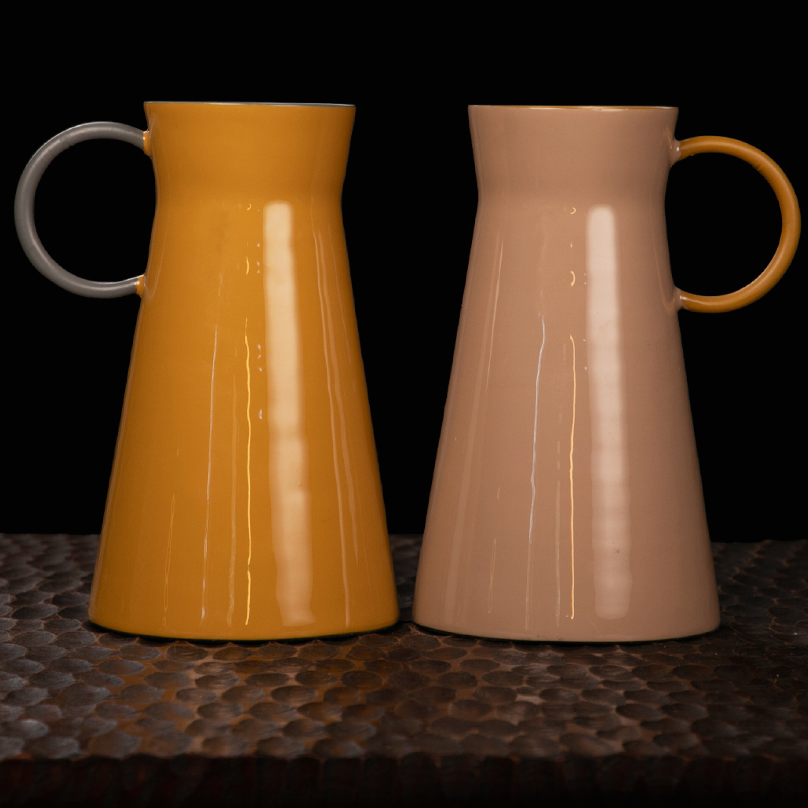 Country Vase - Taupe & Yellow