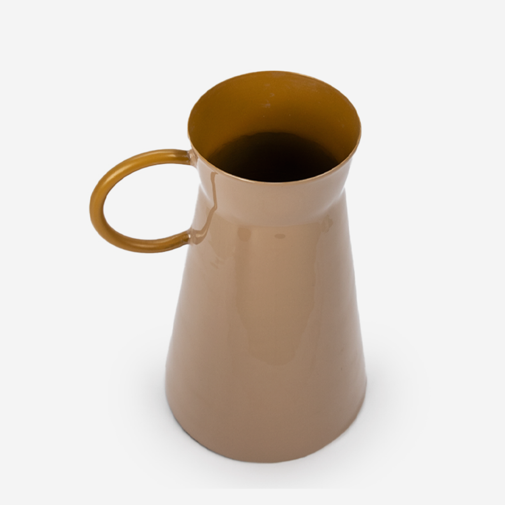 Country Vase - Taupe & Yellow