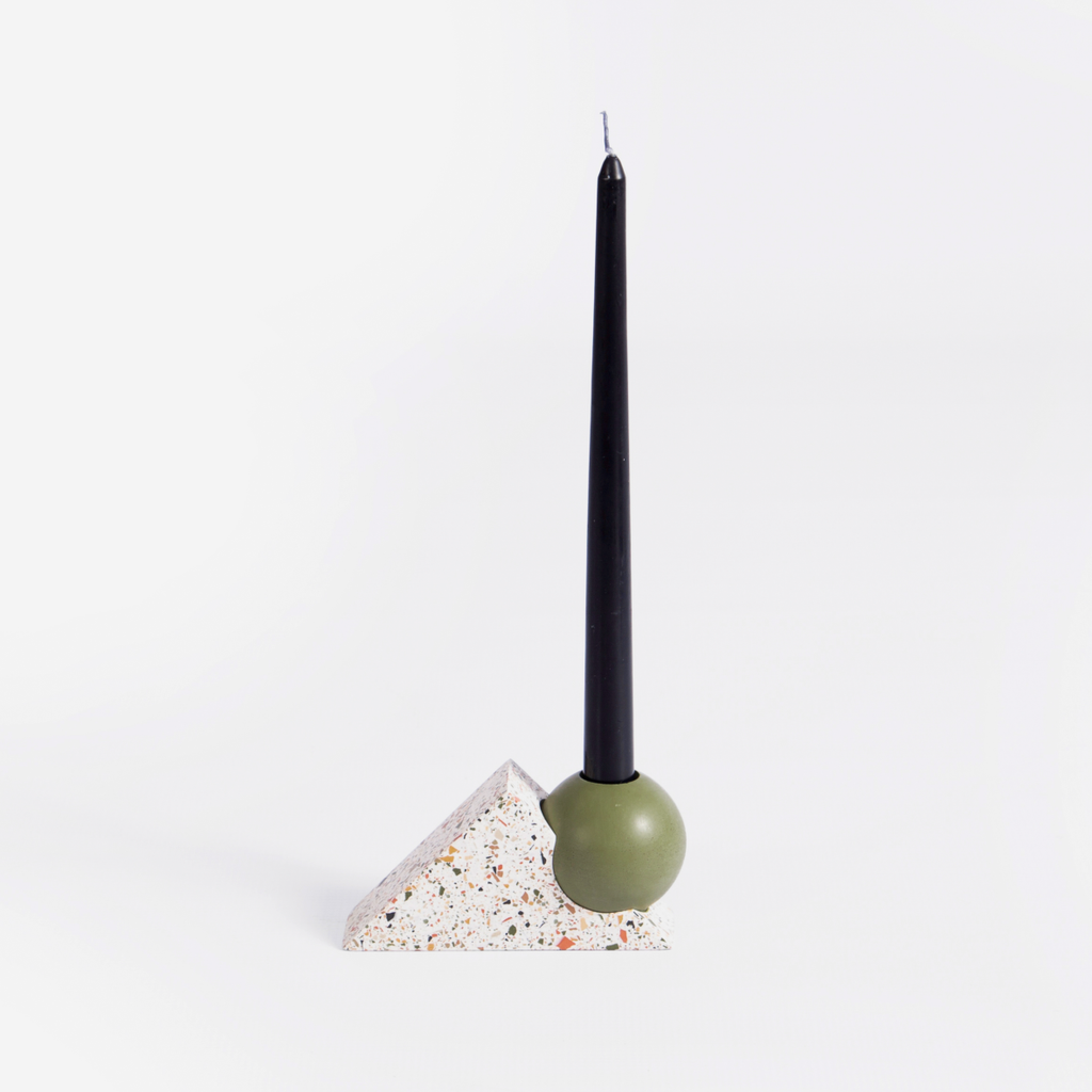 Equilibrium Candle Holder - Neutral Olive