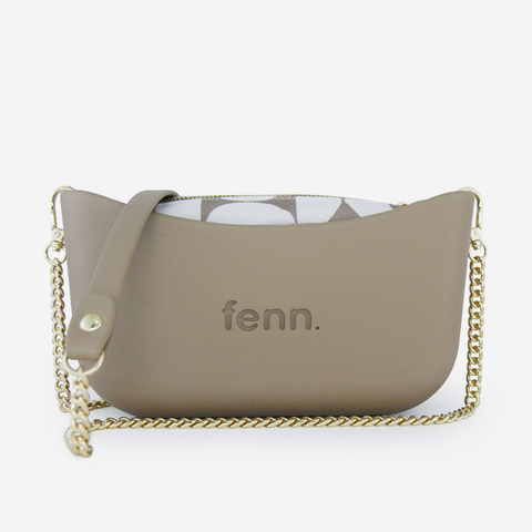 Classic Handbag - Stone - Half Circles Inner - Gold Chain