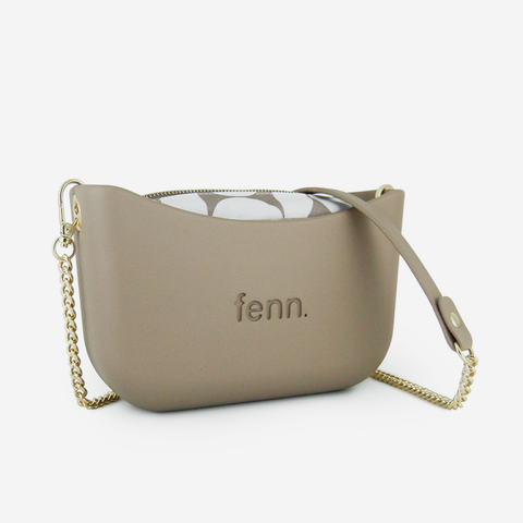 Classic Handbag - Stone - Half Circles Inner - Gold Chain