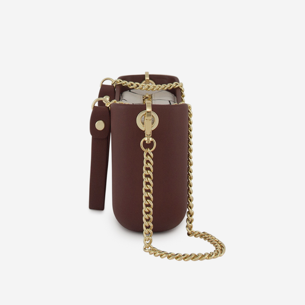 Classic Handbag - Maroon - Honeycomb Inner - Gold Chain