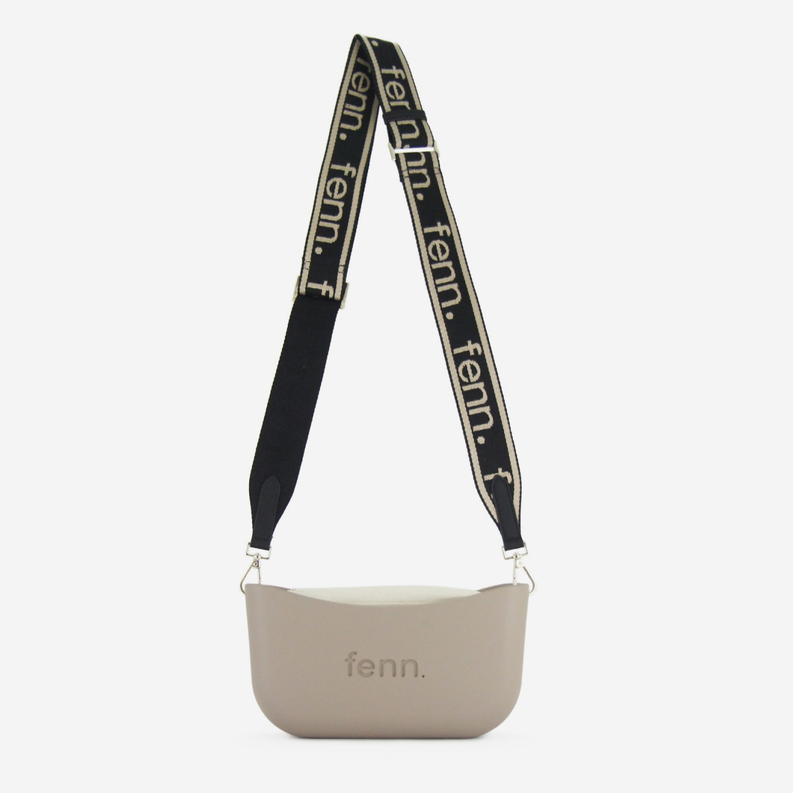 Classic Handbag - Stone - Beige Inner - Beige On Black Strap