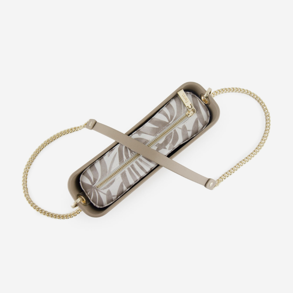 Classic Handbag - Stone - Squiggles Inner - Gold Chain