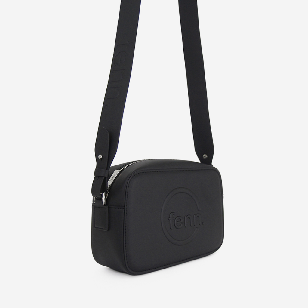 Crossbody Bag - Black - Silver Zip